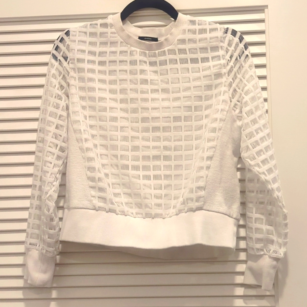 Japan purchased EMODA white see through sleeves top size S like new